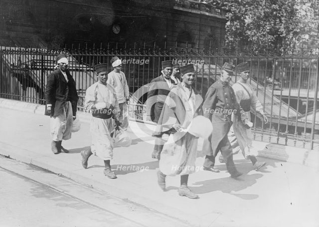 Turcos, wounded at Charleroi, in Paris, 1914. Creator: Bain News Service.
