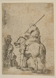 Turbaned Soldier on Horseback, ca. 1629. Creator: Rembrandt Harmensz van Rijn