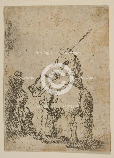 Turbaned Soldier on Horseback, ca. 1629. Creator: Rembrandt Harmensz van Rijn.