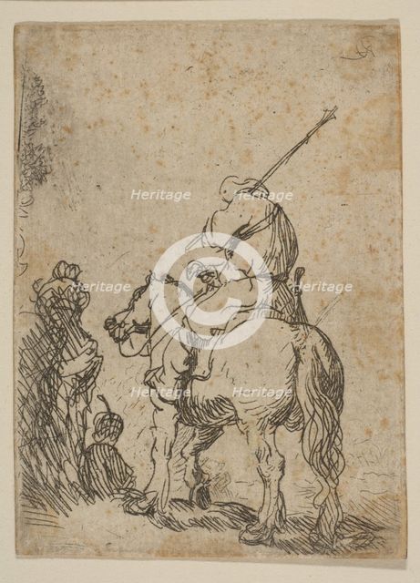 Turbaned Soldier on Horseback, ca. 1629. Creator: Rembrandt Harmensz van Rijn.