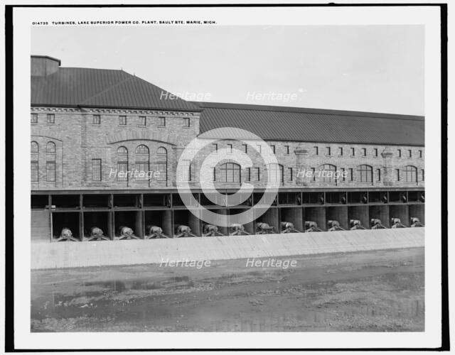 Turbines, Lake Superior Power Co. Plant, Sault Ste. Marie, Mich., (1902?). Creator: William H. Jackson.