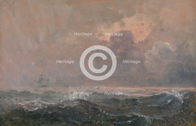Turbulent sea; Marine study, 1874. Creator: Carl Frederik Sorensen.