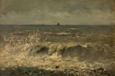 Turbulent Sea, mid-late 19th century. Creator: Alfred De Knyff