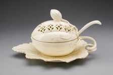 Tureen and Stand with Ladle, Yorkshire, 1780/90. Creator: Leeds Pottery