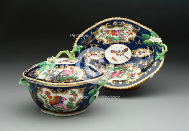 Tureen and Stand, Worcester, c. 1770. Creator: Royal Worcester.