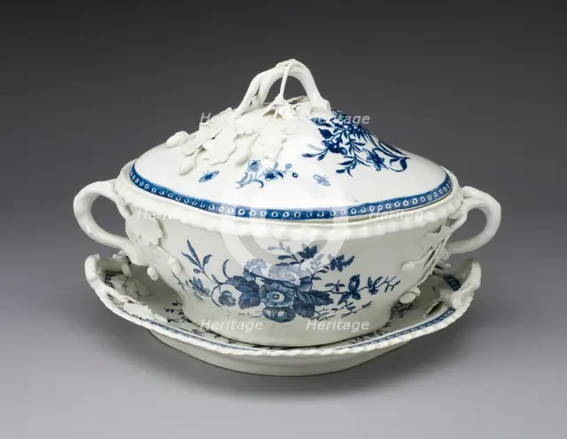 Tureen and Stand, Worcester, c. 1770. Creator: Royal Worcester.