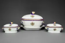 Tureens with cover and a stand, c. 1787/90. Creator: Unknown