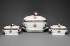 Tureens with cover and a stand, c. 1787/90. Creator: Unknown