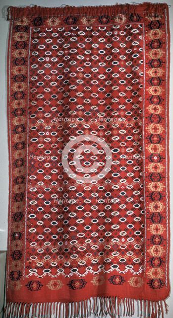 Turkmen cover with fringe. Artist: Unknown