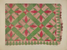 Turkey Track Quilt, c. 1941. Creator: Catherine Fowler