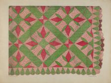 Turkey Track Quilt, c. 1941. Creator: Catherine Fowler