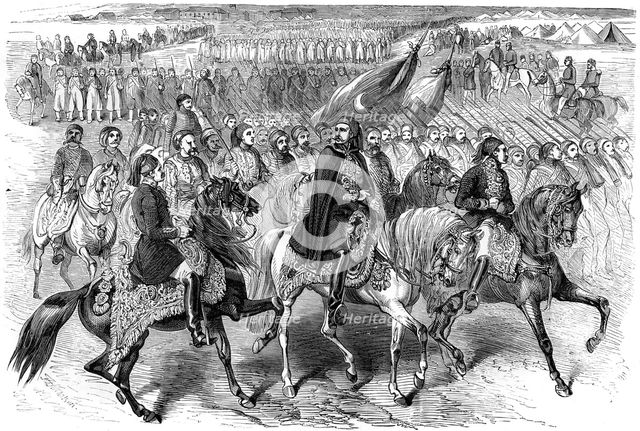Turkish troops on the march, Kamiesh, Balaclava, Crimea, 1854 (1882-1884). Artist: Unknown