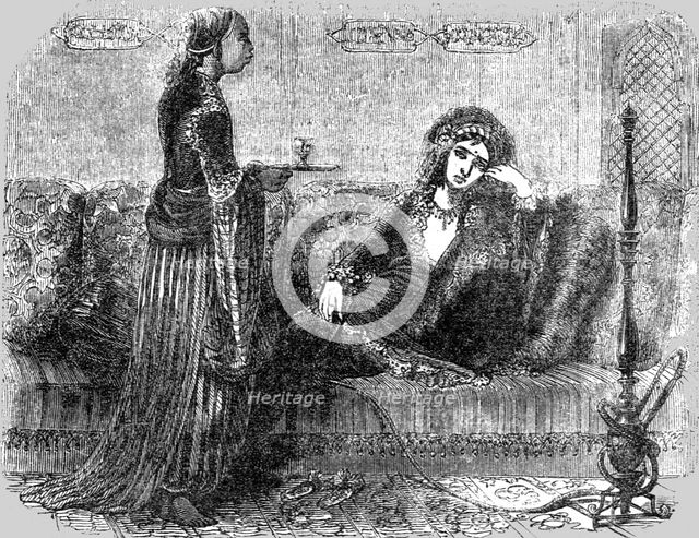 'Turkish Woman and Slave; The Women of Turkey', 1854. Creator: Unknown.