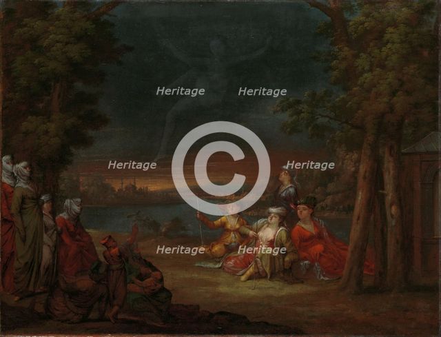 Turkish Women in the Countryside near Istanbul, c.1720-c.1737. Creator: Jean Baptiste Vanmour.