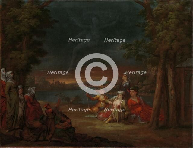 Turkish Women in the Countryside near Istanbul, c.1720-c.1737. Creator: Jean Baptiste Vanmour.