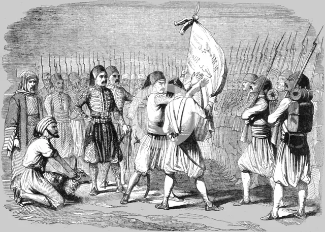 'Turkish Army; Consecration of a Banner', 1854. Creator: Unknown.