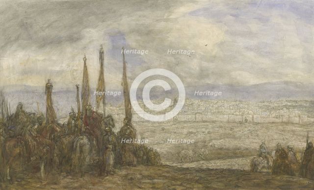 Turkish army in front of Jerusalem, c.1877-c.1932. Creator: Marius Bauer.
