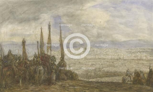 Turkish army in front of Jerusalem, c.1877-c.1932. Creator: Marius Bauer.