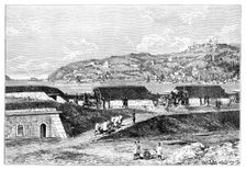 Turkish batteries and the entrance to the Bosphorus at the Black Sea, Turkey, 1895