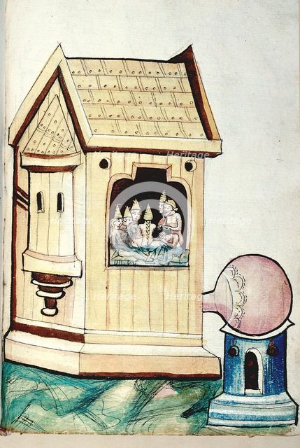 Turkish bath. Miniature from Bellifortis by Konrad Kyeser, 15th century. Creator: Anonymous master.