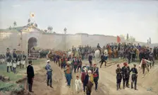 Turkish capitulation at Nikopol on 4th June 1877 1883. Creator: Dmitriev-Orenburgsky, Nikolai Dmitrievich (1837-1898)