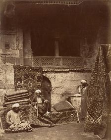Turkish Carpet Bazaar, Cairo, ca. 1880. Creator: Unknown