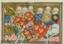Turkish cavalry (From "Li rommans de Godefroy de Buillon et de Salehadin"), 1337. Creator: Maître de Fauvel (active 1314-1340)