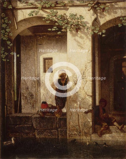 Turkish Children at a Fountain, 1846. Artist: Decamps, Alexandre Gabriel (1803-1860)