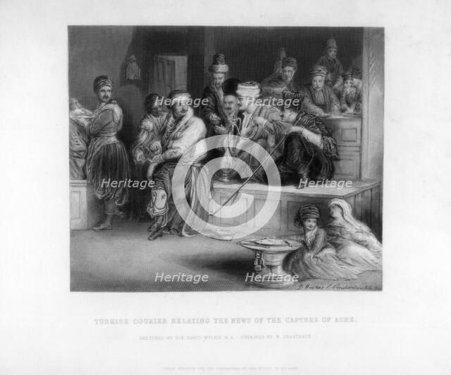 'Turkish Courier Relating the News of the Capture of Acre', 19th century.Artist: W Greatbatch
