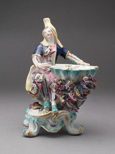 Turkish Figure, Sweetmeat Dish, Bow, c. 1760. Creator: Bow Porcelain Factory