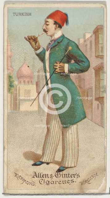 Turkish, from World's Dudes series (N31) for Allen & Ginter Cigarettes, 1888. Creator: Allen & Ginter.
