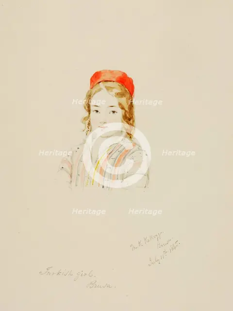 Turkish Girl, Brusa, 1845. Creator: Miner Kilbourne Kellogg.
