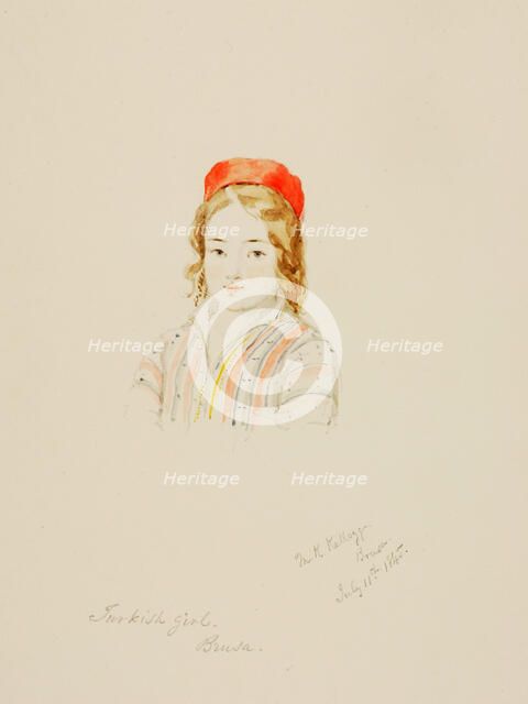 Turkish Girl, Brusa, 1845. Creator: Miner Kilbourne Kellogg.