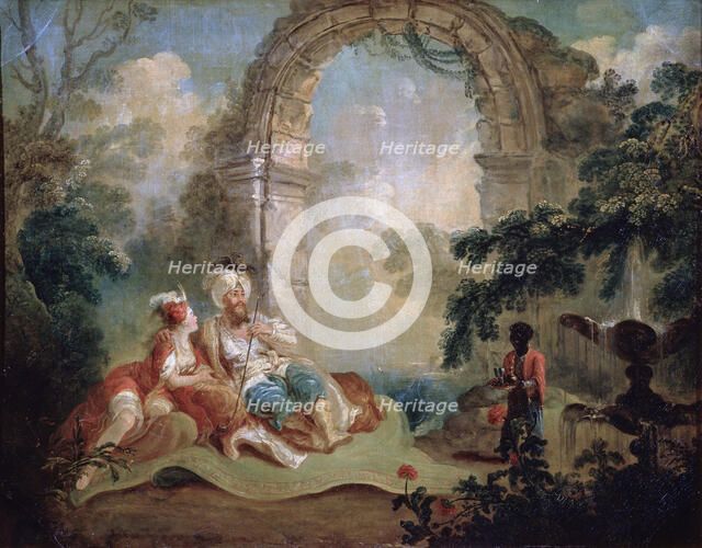 'Turkish Pasha and Odalisque', late 18th or early 19th century..   Artist: Jean-Baptiste Hilair