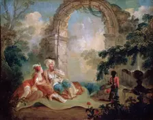 Turkish Pasha and Odalisque late 18th or early 19th century.. Artist: Jean-Baptiste Hilair
