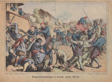 Turkish Requisition Fight in a Serbian Country Village. Artist: Anonymous