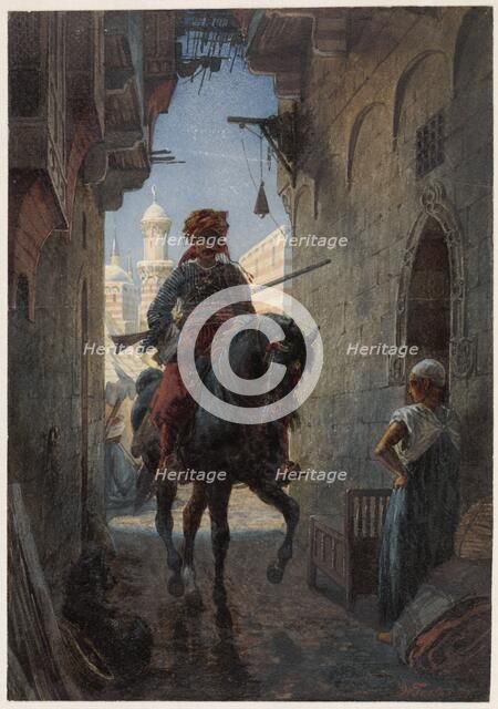 Turkish rider in a city, 1863. Creator: Willem de Famars Testas.