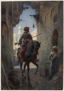Turkish rider in a city, 1863. Creator: Willem de Famars Testas