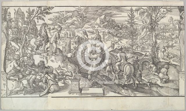 Turkish Soldiers at Rest from the frieze Ces Moeurs et fachons de faire de Turcz (Customs ..., 1553. Creator: Unknown.