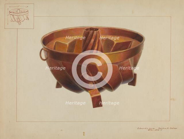 Turk's Head Cake Pan, c. 1937. Creator: Edward L Loper.