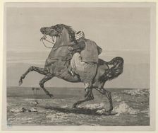 Turk Mounting His Horse, 1824., 1824. Creator: Eugene Delacroix
