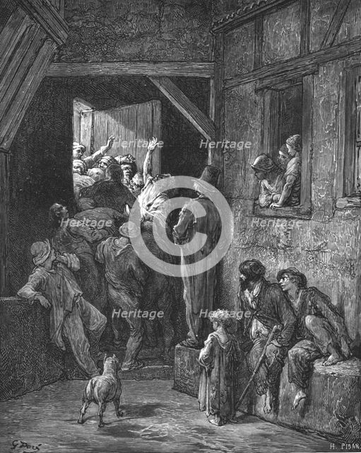 'Turn Him Out ! - Ratcliff', 1872.  Creator: Gustave Doré.