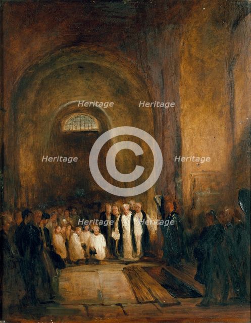 Turner's Burial in the Crypt of St Paul's, post 1851. Artist: George Jones.