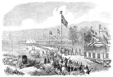 Turning the first turf of the Buenos Ayres Great Southern Railway, 1864. Creator: Unknown