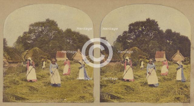 Turning Barley., about 1855. Creator: Thomas Richard Williams.