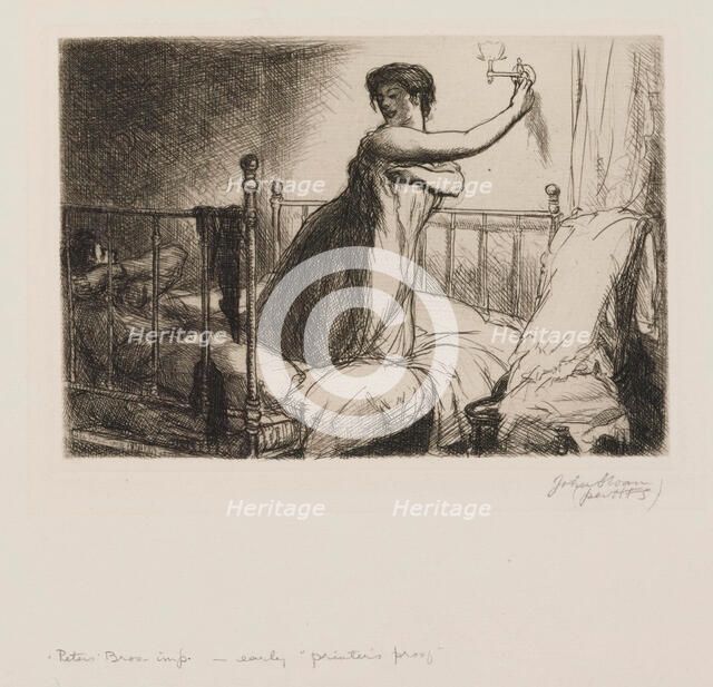 Turning Out the Light, 1905. Creator: John Sloan.