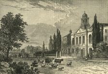 Turnpike in the Hampstead Road, and St. James's Church, in 1820 (c1876). Creator: Unknown