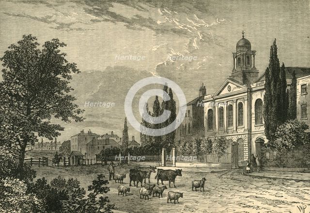 'Turnpike in the Hampstead Road, and St. James's Church, in 1820', (c1876). Creator: Unknown.