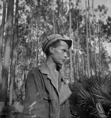 Turpentine "chipper" near Homerville, Georgia, 1937. Creator: Dorothea Lange