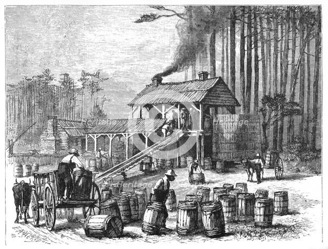 'Turpentine Distillery, North Carolina', 1870.Artist: Edwin Austin Abbey